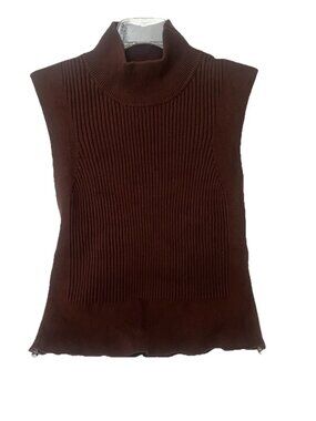 New Varley Lois High Neck Sleeveless Tank Size Small Chocolate Brown.   Dd